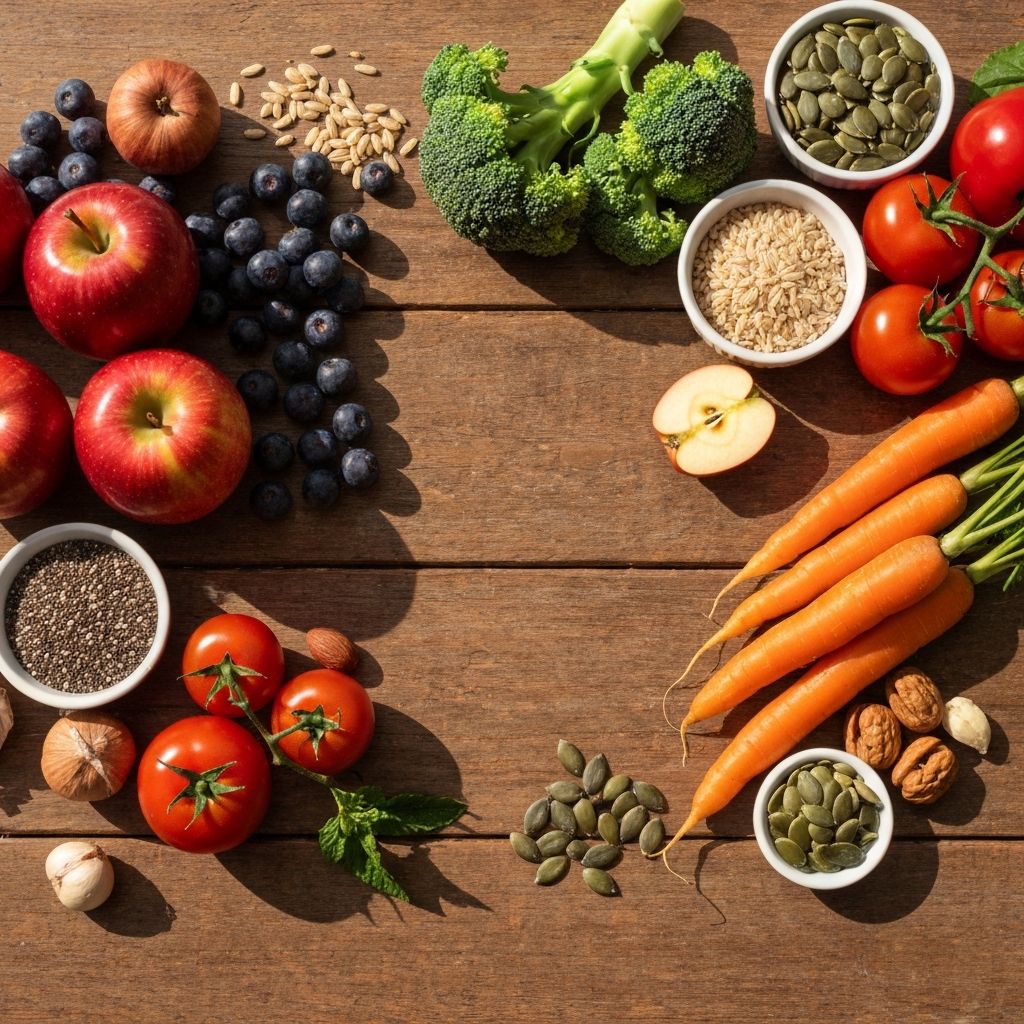 Здравословни храни - плодове, зеленчуци, зърнени